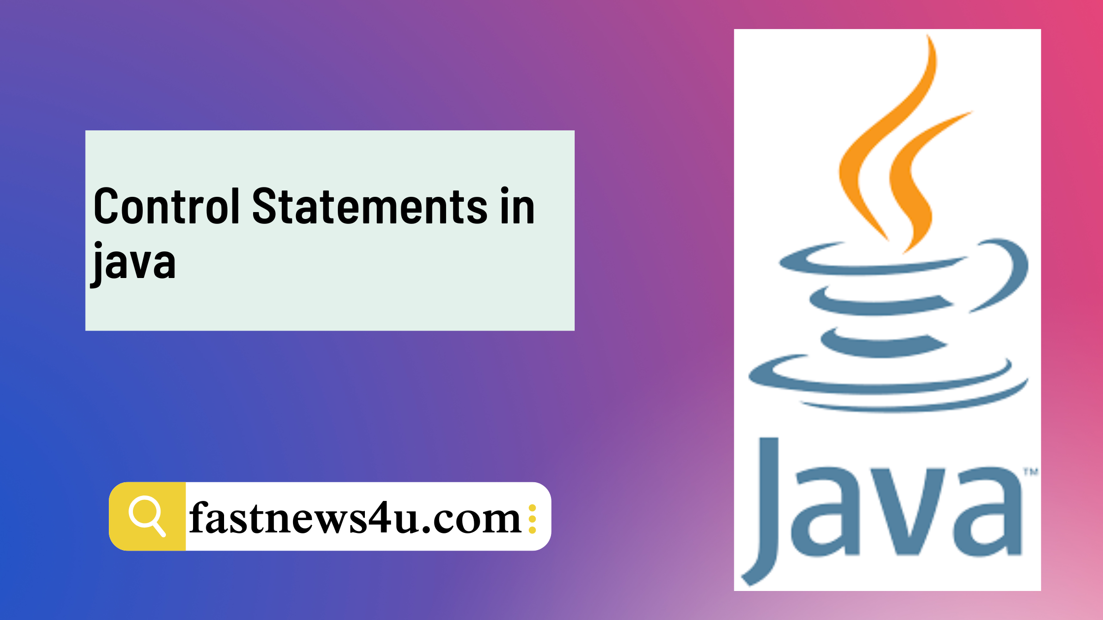 Control statements in java